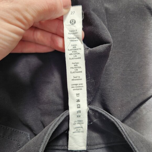 Lululemon City Sleek 5 Pocket Wide-Leg High-Rise Pants Black Casual Women's 27 - Picture 8 of 8